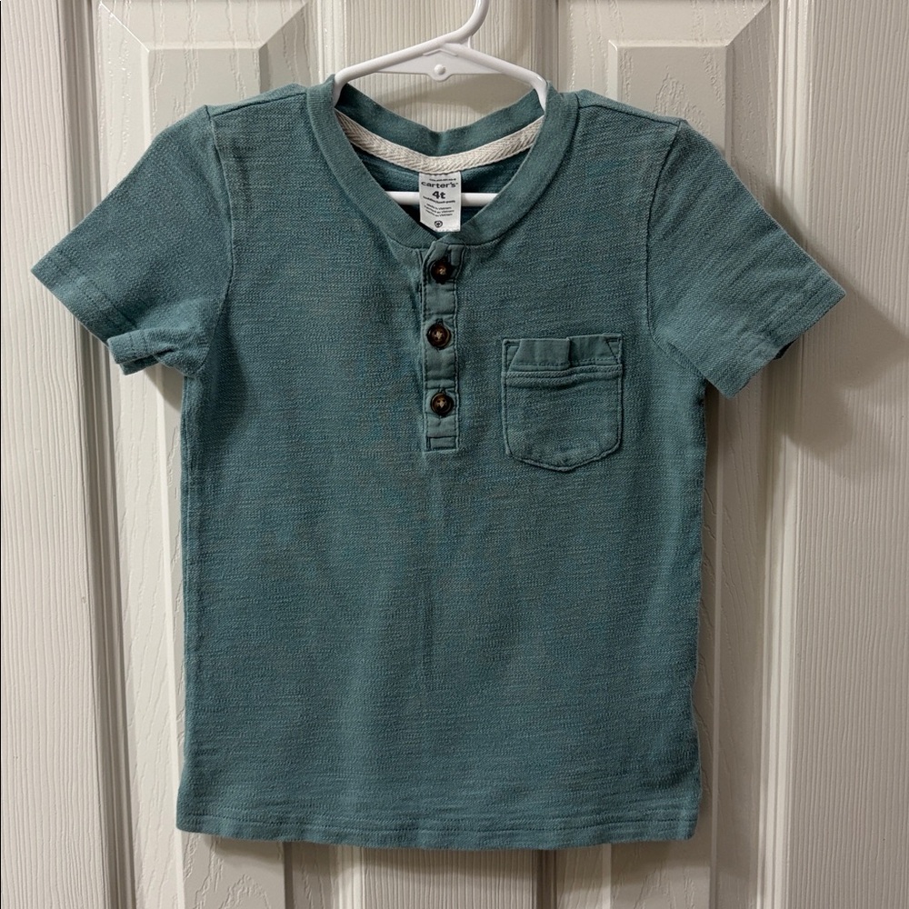 Boys Carter's Green Henley Shirt